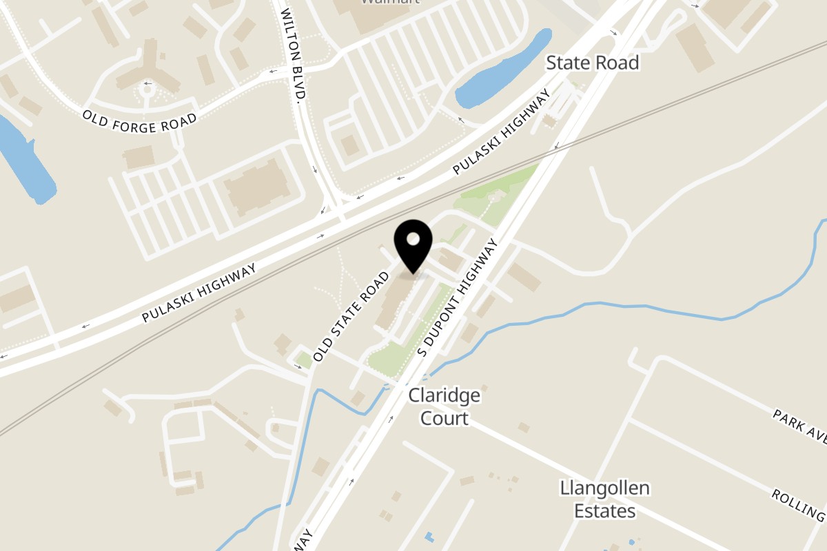 Map showing the location of L&G Southern Soul Food on 317 S DuPont Hwy in New Castle